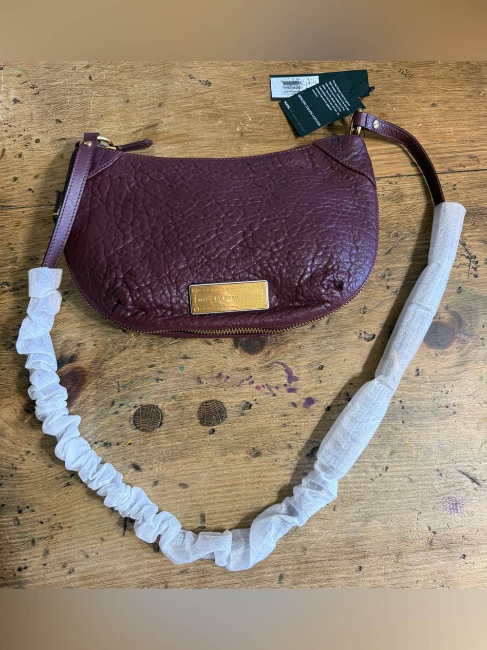 Marc by Marc Jacobs Pebbled Leather Shoulder Bag in Cardamom Brown NWT